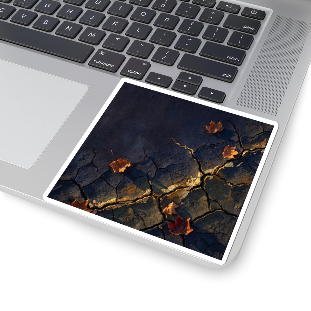 Golden Hour Cracked Earth Sticker - Dark Japandi Seijaku Art Print