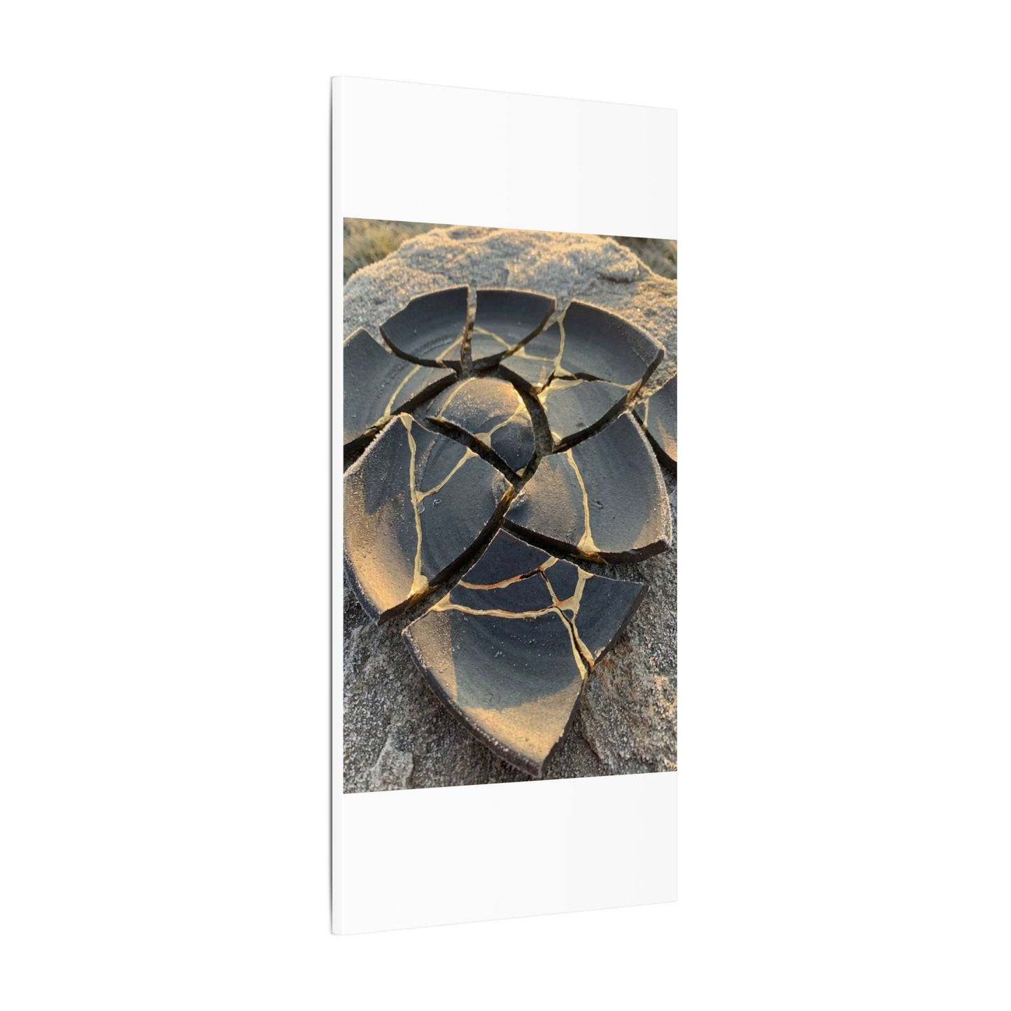 Broken Pottery Winter Canvas Art | Kintsugi Resilient Design