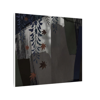 Wisteria Autumn Canvas Art | Dark Japandi Moody Design