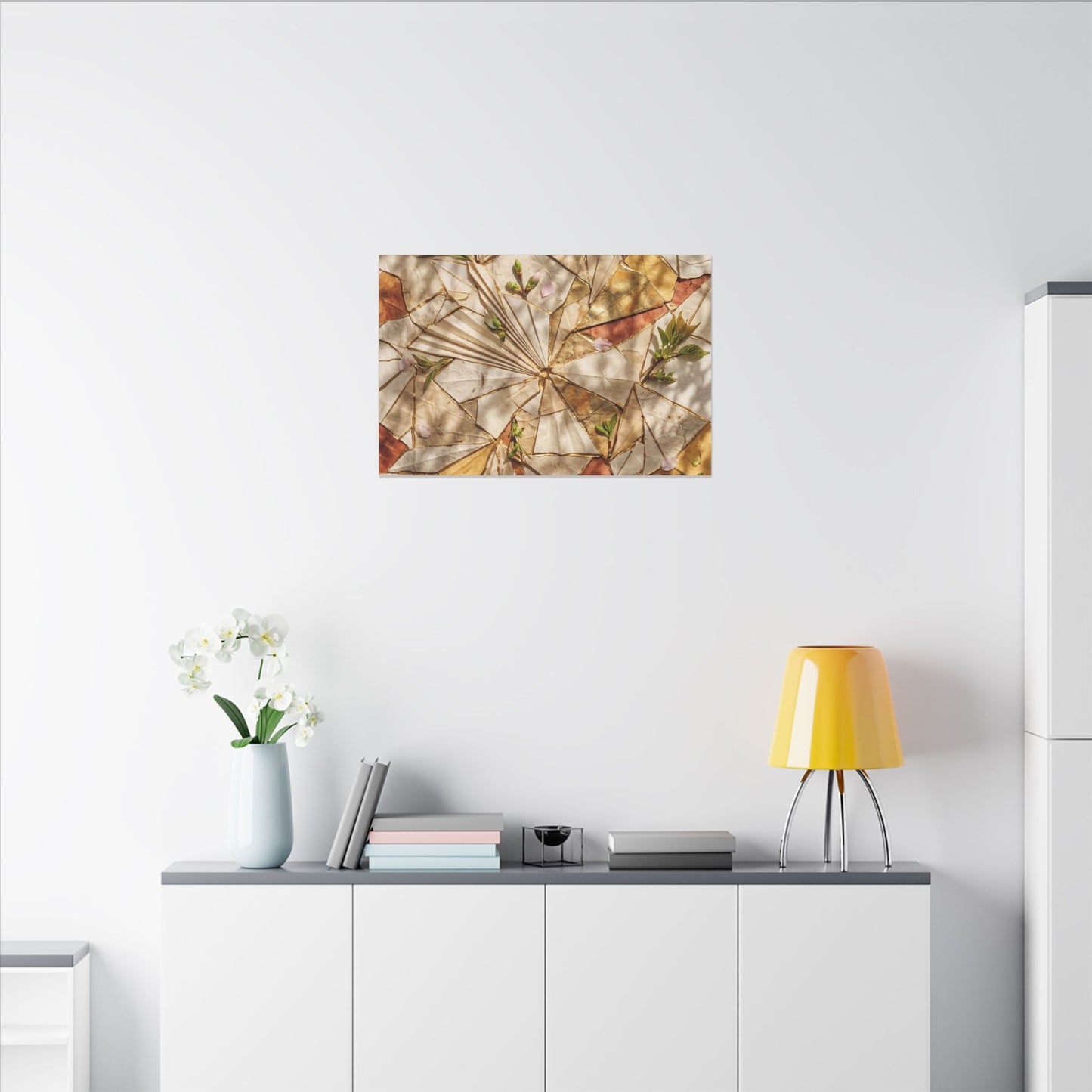 Resilient Paper Fold Canvas Art - Gold Repair Kintsugi