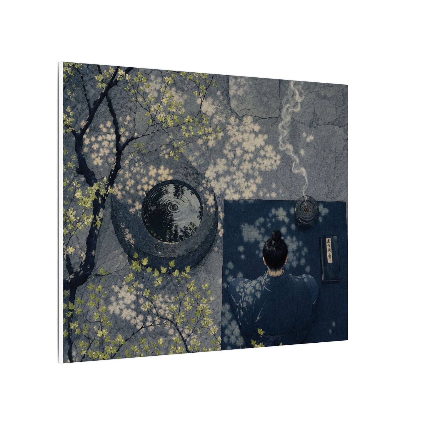 Spring Incense Smoke Ukiyo E Inspired Canvas Art | Tranquil Decor
