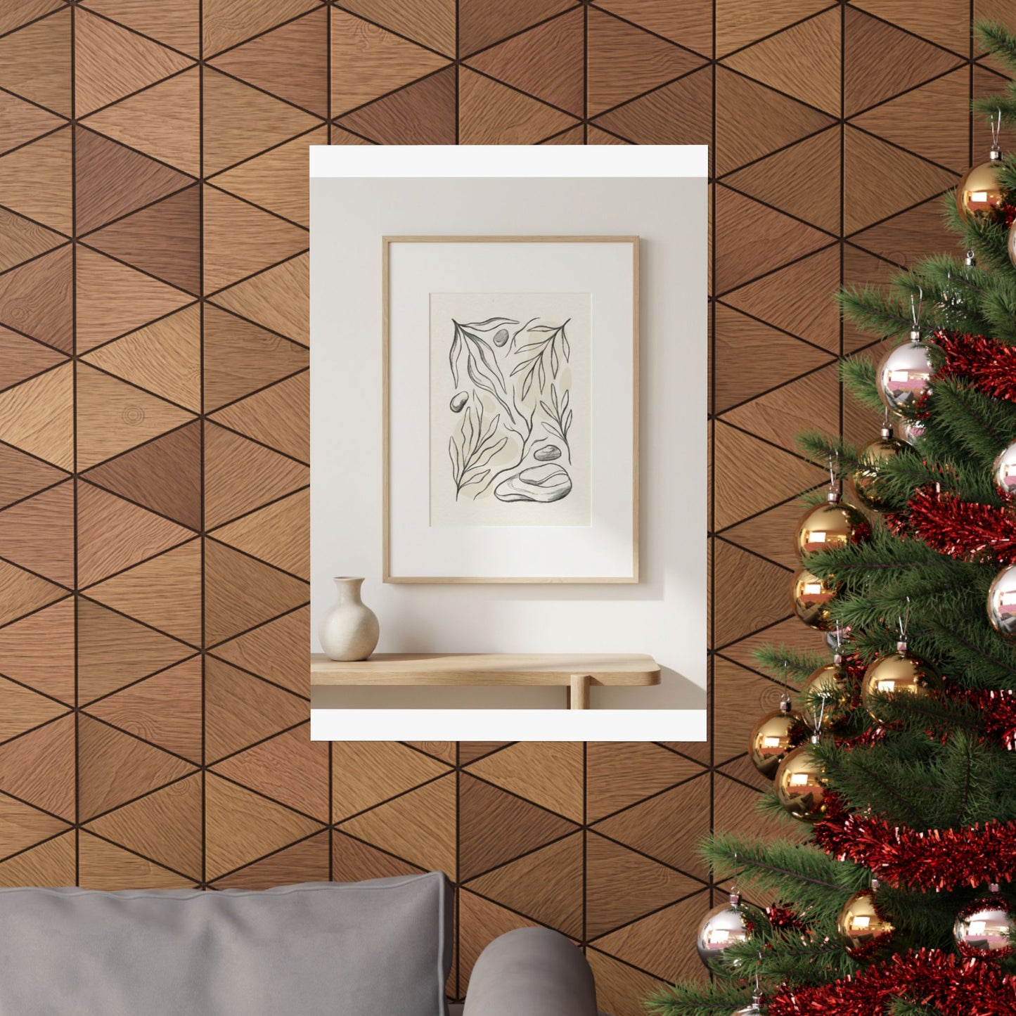 Japandi Charcoal Wall Art Print