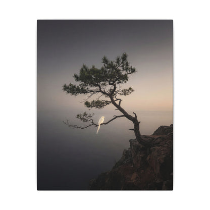 Dawn Pine Tree Canvas Art - Dark Japandi Datsuzoku