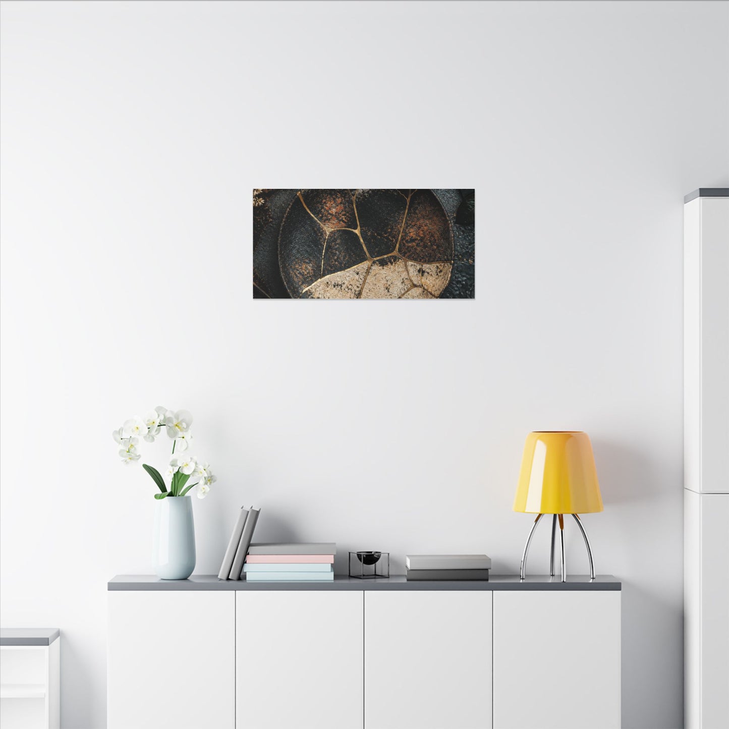 Kintsugi Rust Patina in Dawn | Gold Repair Canvas Art