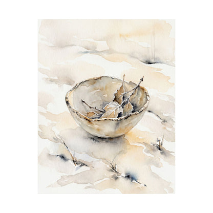 Fukinsei Ceramic Bowl Wall Art Print - Japandi Watercolor