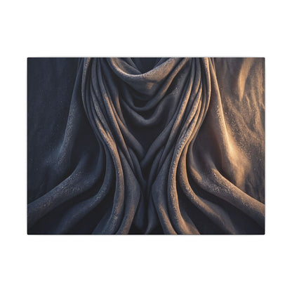 Moody Silk Drape Canvas Art - Shadow Zen Dark Japandi Art Print