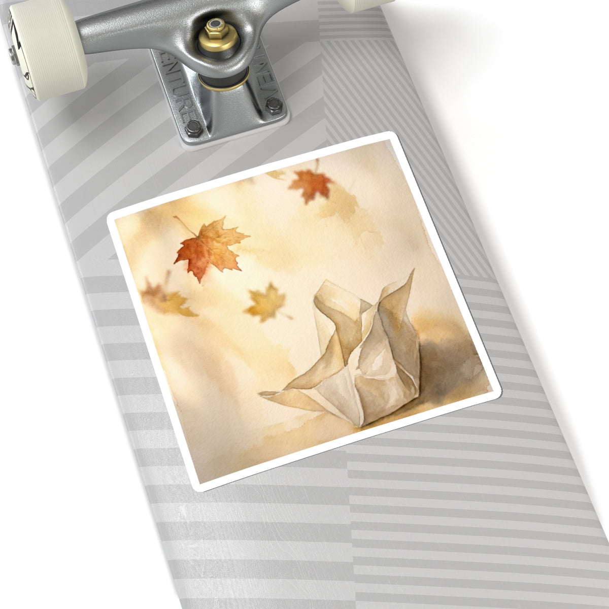 Paper Fold Autumn Sticker | Japandi Elegant Design Art Print