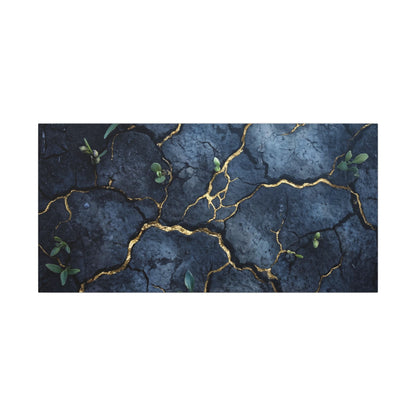 Cracked Earth Spring Canvas Art | Kintsugi Healing Design