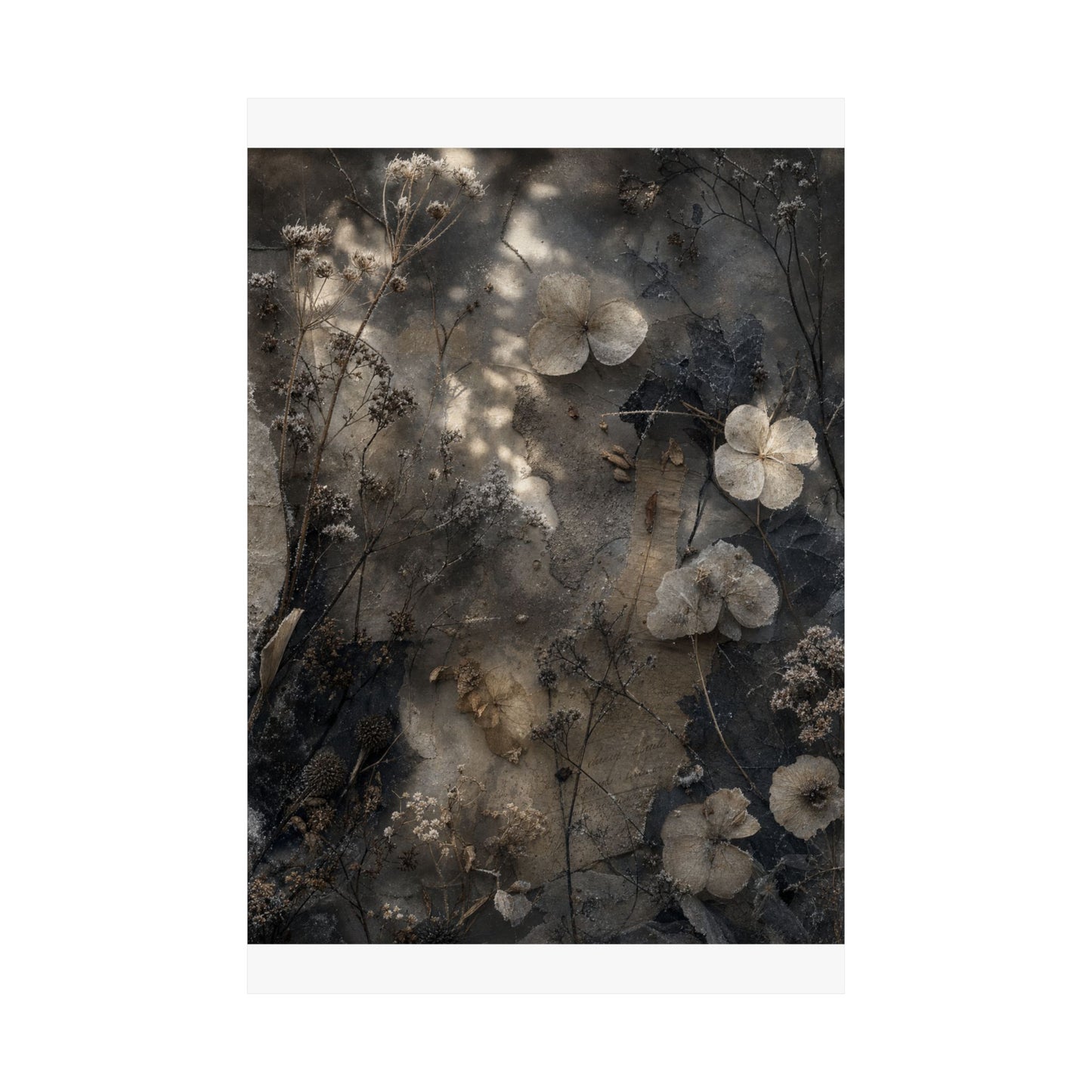 Mono No Aware Dried Flowers Wall Art Print - Japandi Texture