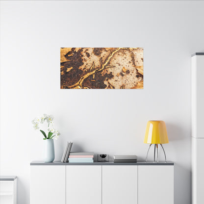 Kintsugi Rust Patina in Golden Hour | Gold Vein Canvas Art