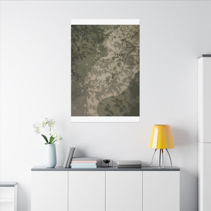 Neutral Shadow Play Canvas Art - Japanese Pattern Japandi