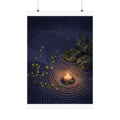 Rock Garden Wall Art Print | Spring Zen Ukiyo E Inspired Art