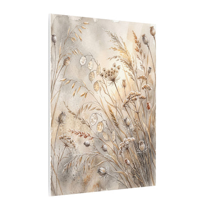 Winter Dried Flowers Watercolor Canvas Art | Warm Decor