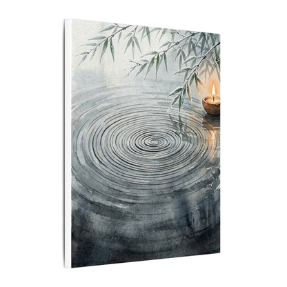 Water Ripple Sumi E Canvas Art | Calm Zen Art