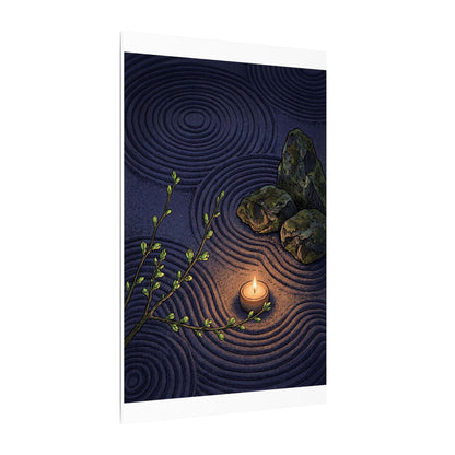 Mono No Aware Rock Garden Canvas Art - Zen Ukiyo E Inspired