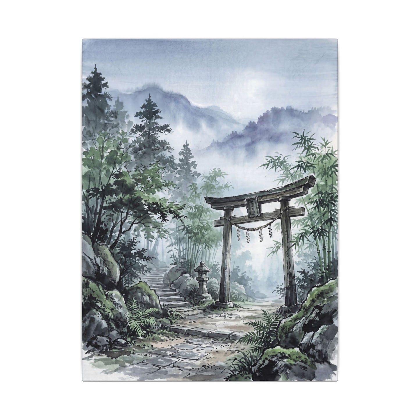 Moonlight Torii Gate Canvas Art - Zen Fukinsei