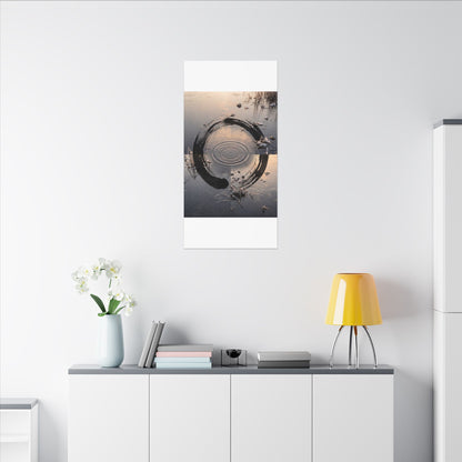 Winter Water Ripple Enso Canvas Art | Tranquil Decor
