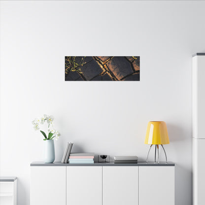 Kintsugi Cracked Earth in Golden Hour | Gold Vein Canvas Art
