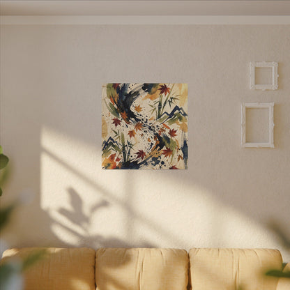 Golden Hour Ink Brushstroke Canvas Art - Zen Shibui