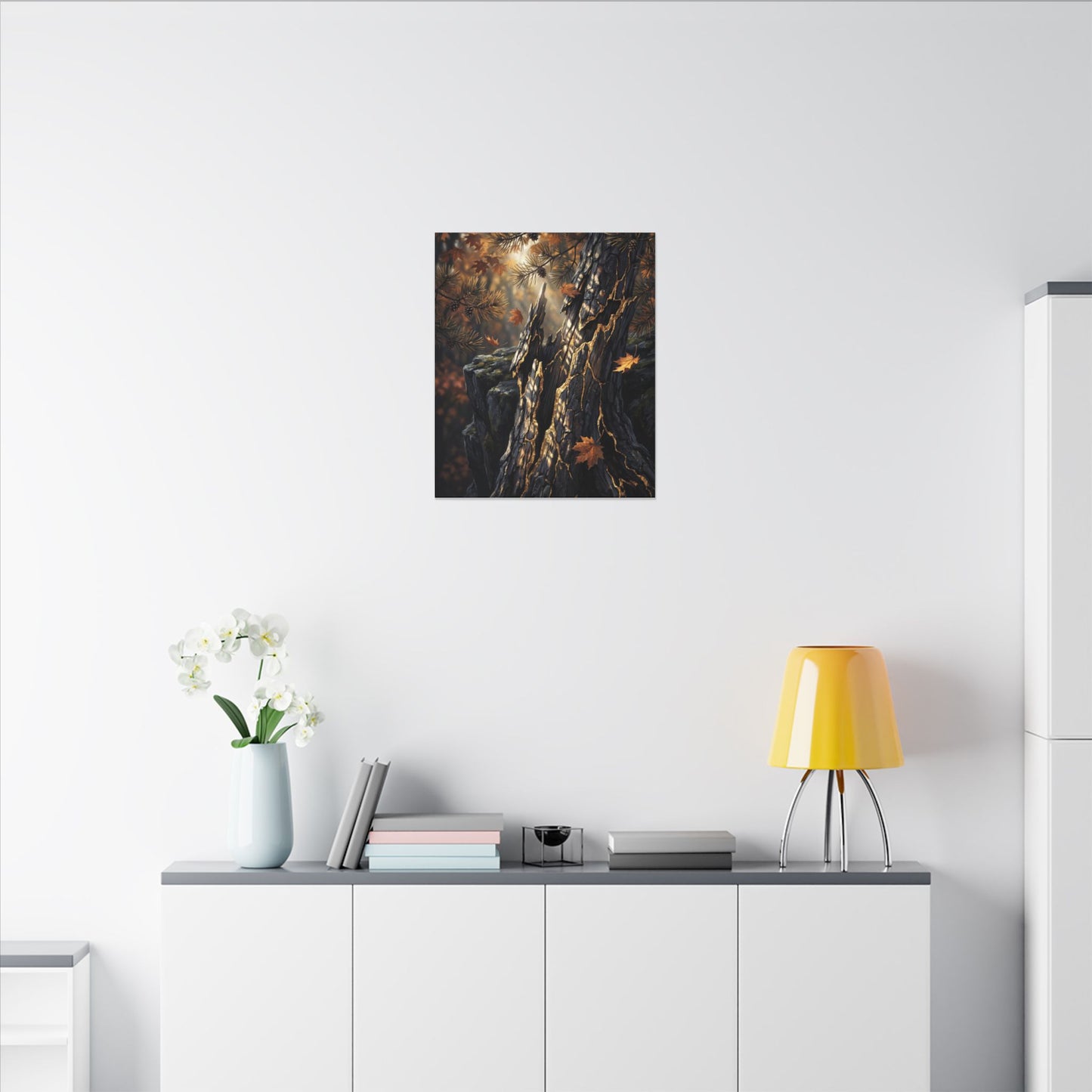Pine Tree Autumn Canvas Art | Kintsugi Beautiful Design