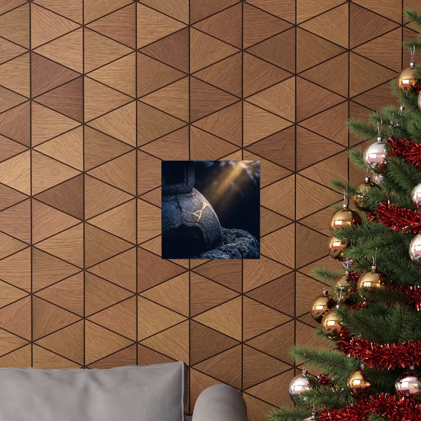 Moonlit Garden Winter Wall Art Print | Kintsugi Artful Design