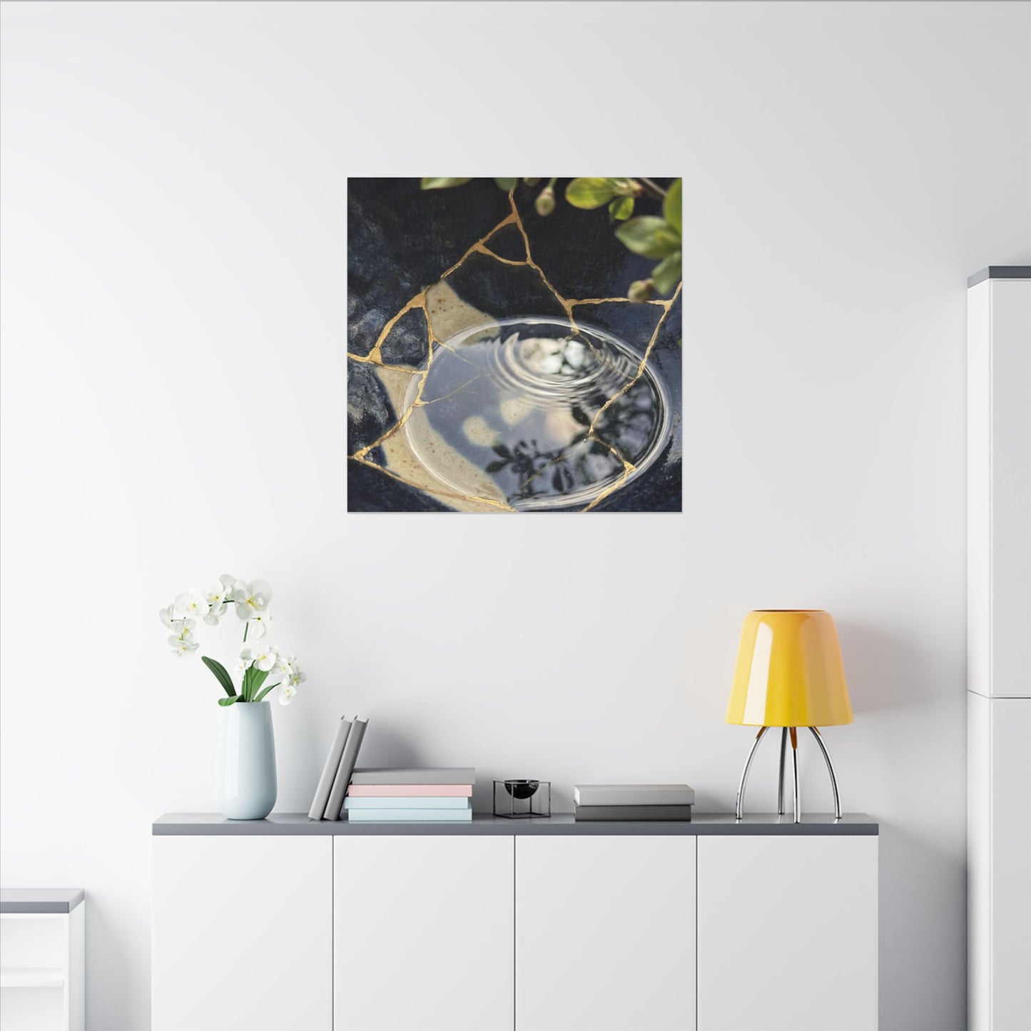 Water Ripple Spring Canvas Art | Kintsugi Beautiful Design