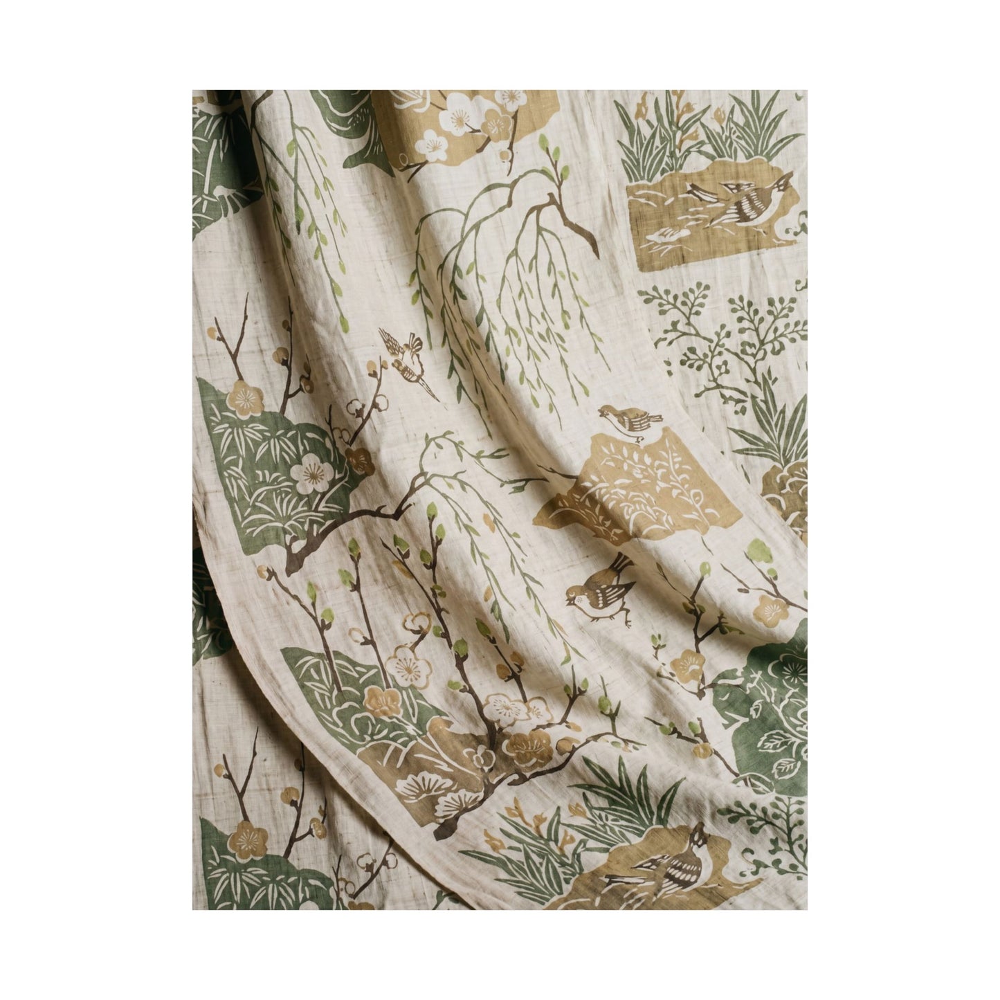 Silk Drape Japanese Pattern Wall Art Print | Neutral Japandi Art