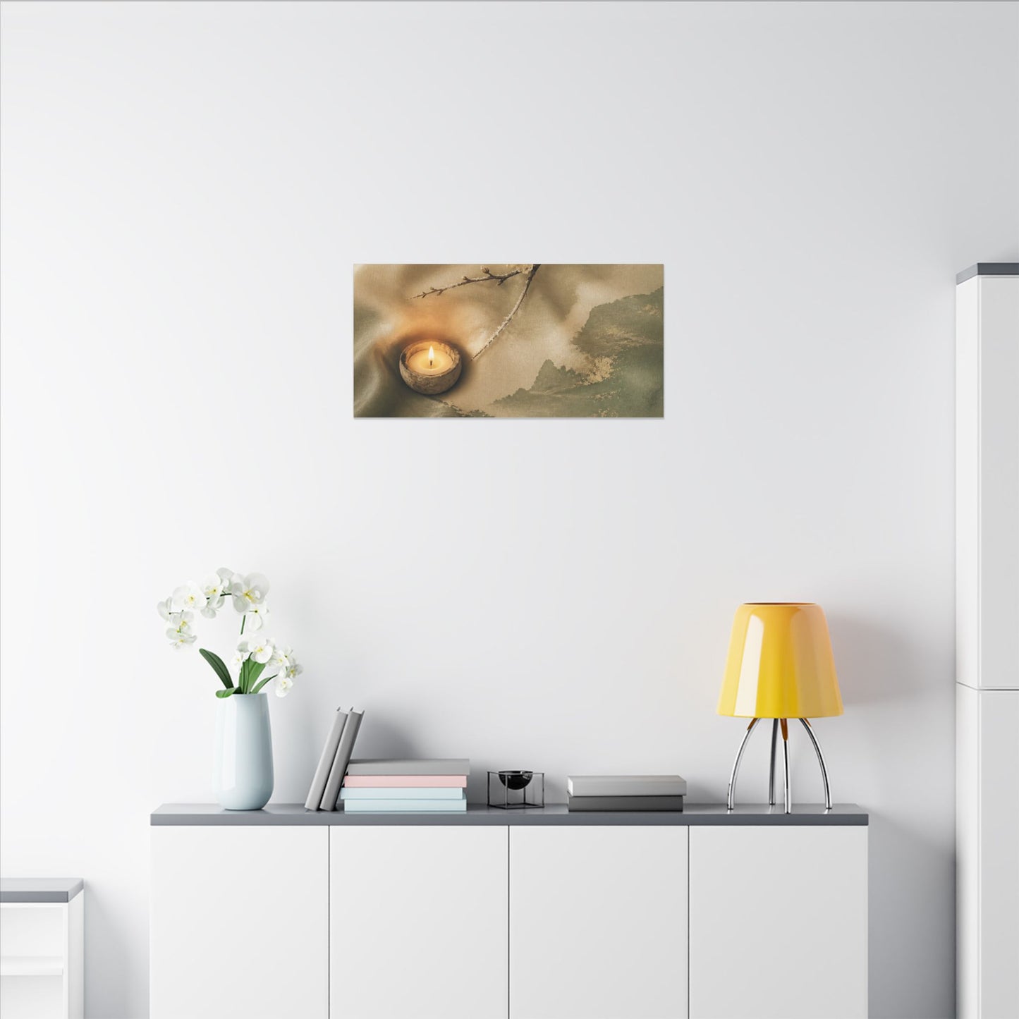 Silk Drape Japanese Pattern Canvas Art | Warm Japandi Art