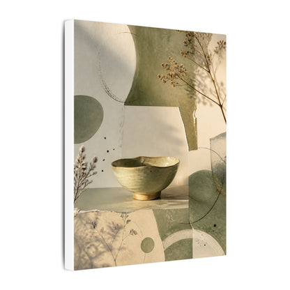 Warm Ceramic Bowl Canvas Art - Minimal Line Japandi