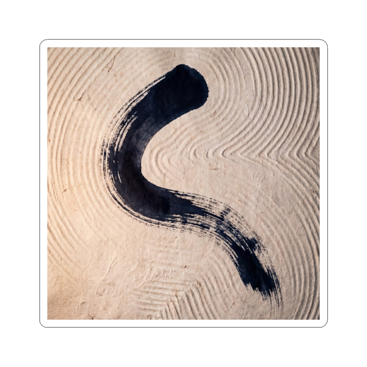 Serene Ink Brushstroke Sticker - Karesansui Zen