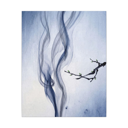 Incense Smoke Spring Canvas Art | Zen Tranquil Design