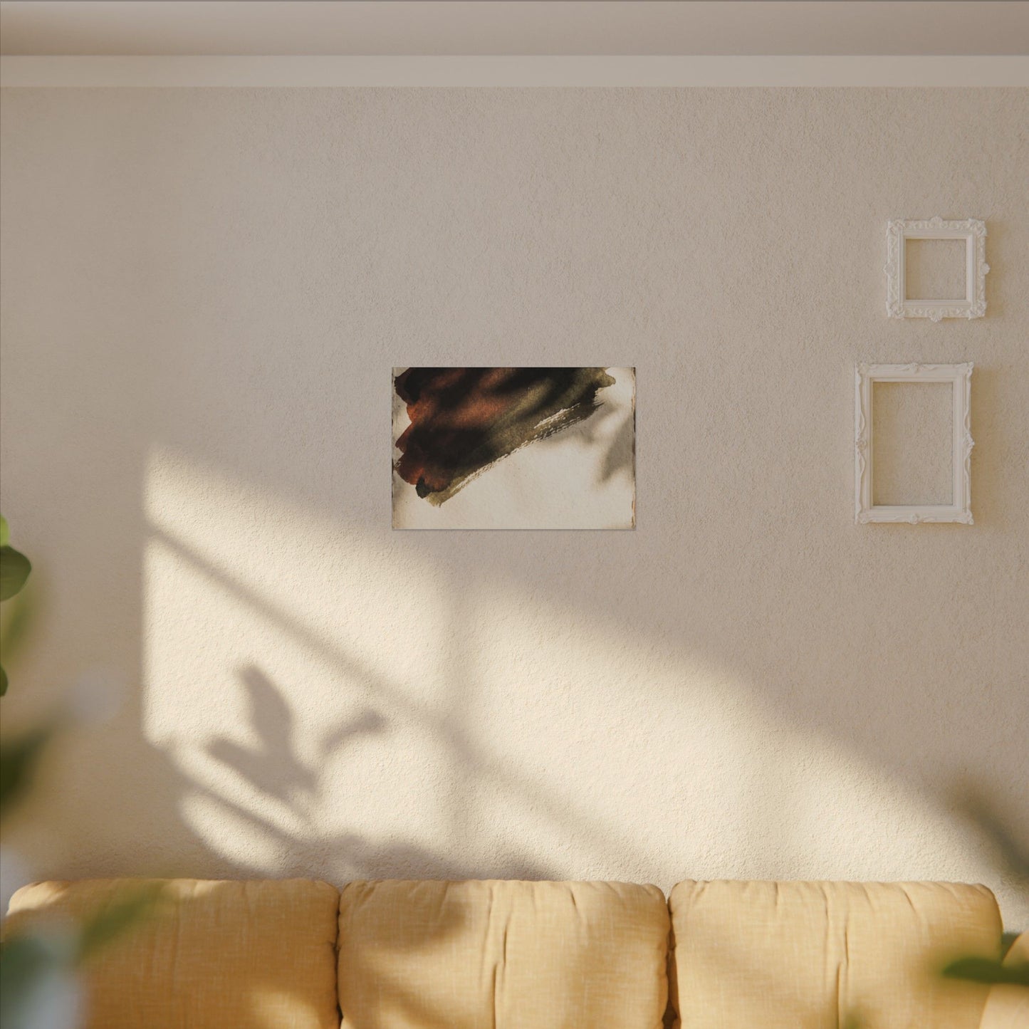 Ink Brushstroke Canvas Art | Summer Dark Japandi Moody Minimal Art