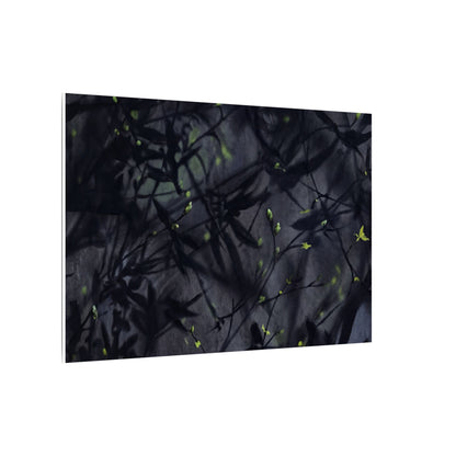 Shadow Play Spring Canvas Art | Dark Japandi Atmospheric Design