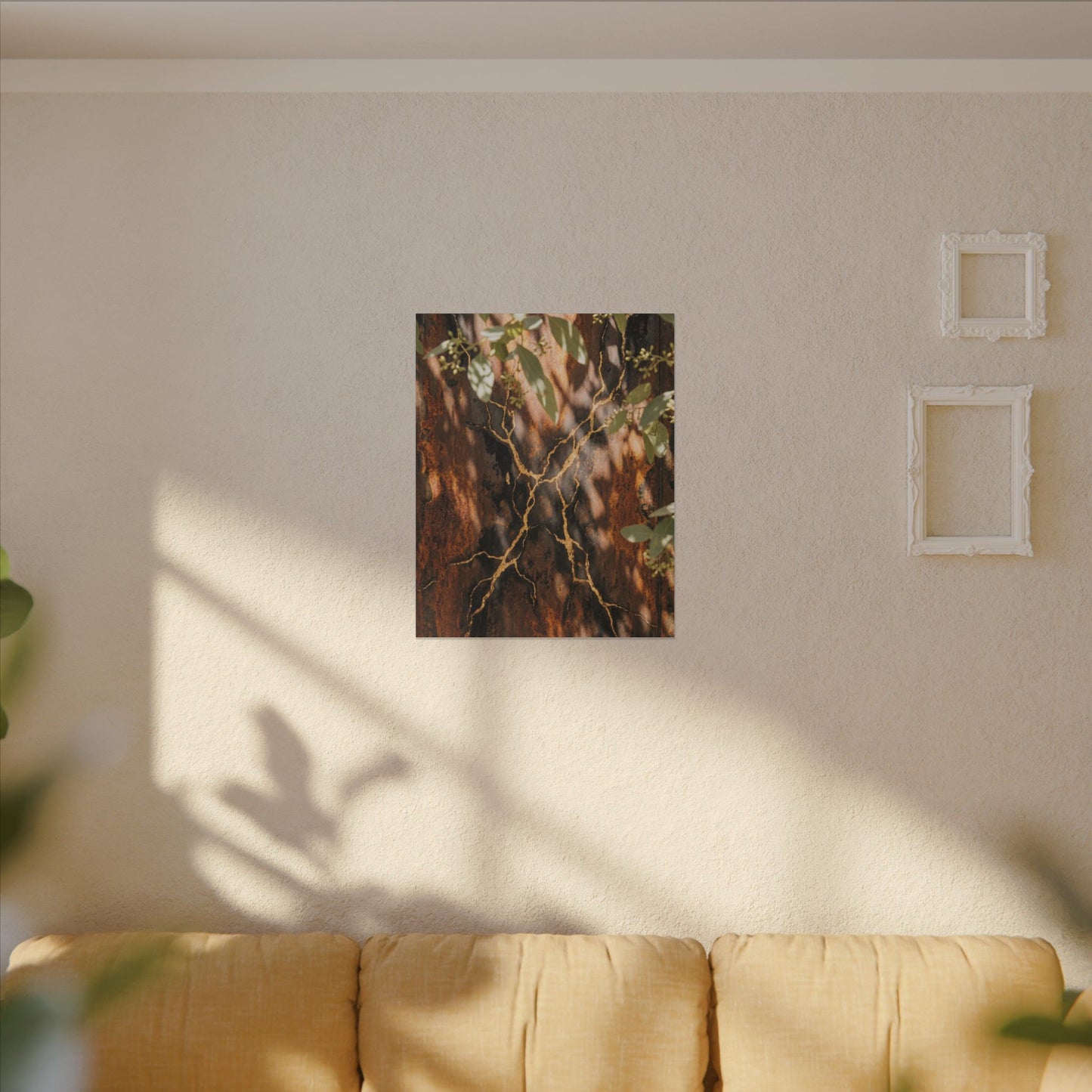 Kanso Rust Patina Canvas Art - Kintsugi Gold Vein