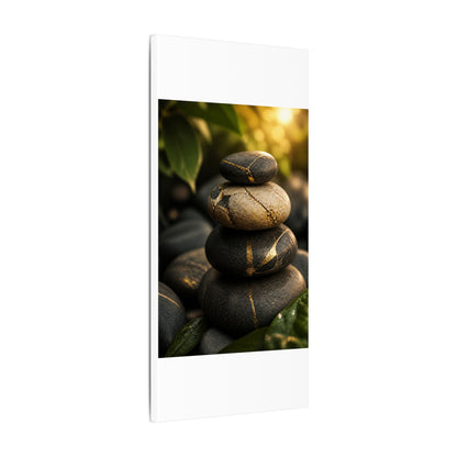 Summer River Stones Broken Beauty Canvas Art | Healing Decor