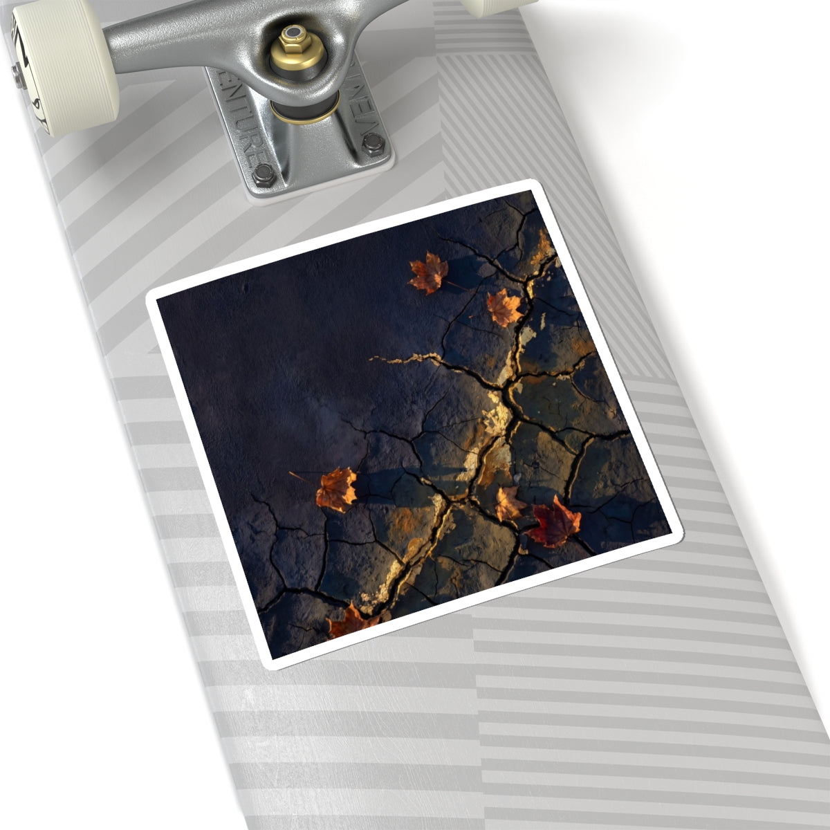 Golden Hour Cracked Earth Sticker - Dark Japandi Seijaku Art Print