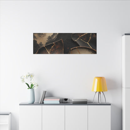 Broken Pottery Gold Vein Canvas Art | Philosophical Kintsugi Art
