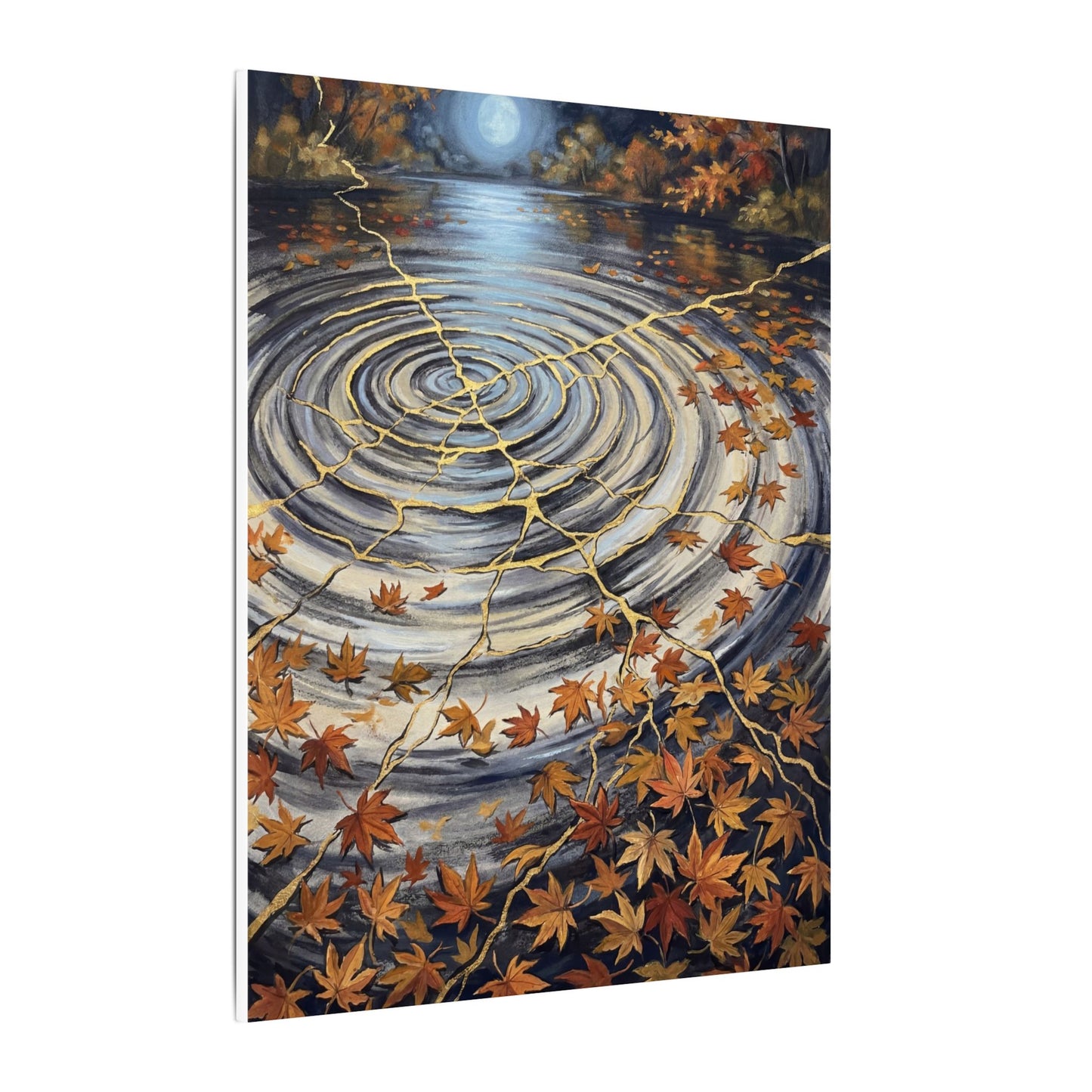 Moonlight Water Ripple Canvas Art - Kintsugi Fukinsei