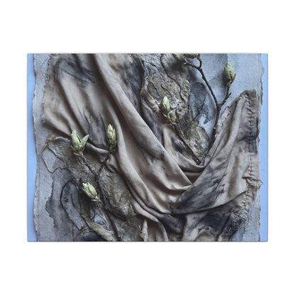 Japandi Silk Drape in Moonlight | Texture Canvas Art Art Print