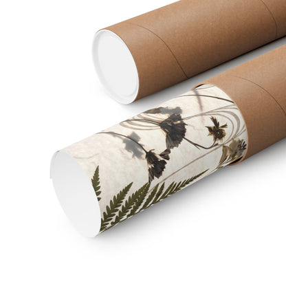 Kanso Dried Flowers Wall Art Print - Japandi Japanese Pattern