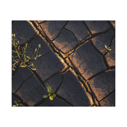 Kintsugi Cracked Earth in Golden Hour | Gold Vein Canvas Art