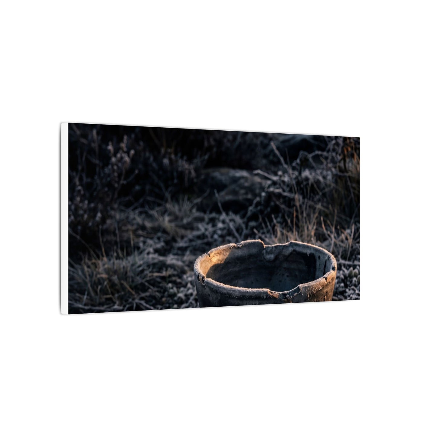 Kanso Ceramic Bowl Canvas Art - Dark Japandi Dark Texture