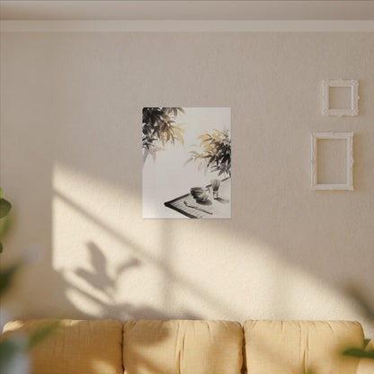 Tea Ceremony Sumi E Canvas Art | Serene Zen Art