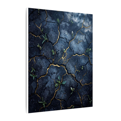 Cracked Earth Spring Canvas Art | Kintsugi Healing Design