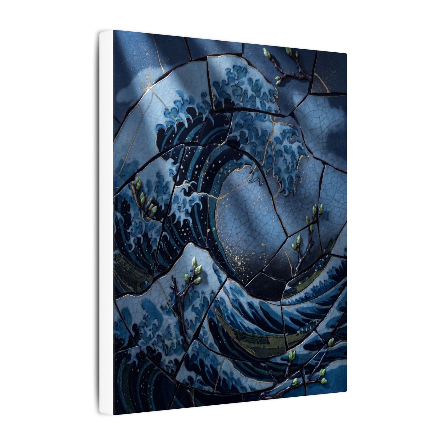 Ocean Wave Spring Canvas Art | Kintsugi Artful Design