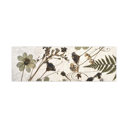 Japandi Dried Flowers in Golden Hour | Japanese Pattern Canvas Art