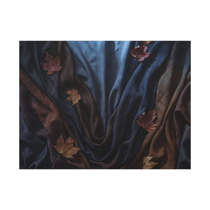 Silk Drape Canvas Art | Autumn Dark Japandi Moody Minimal Art