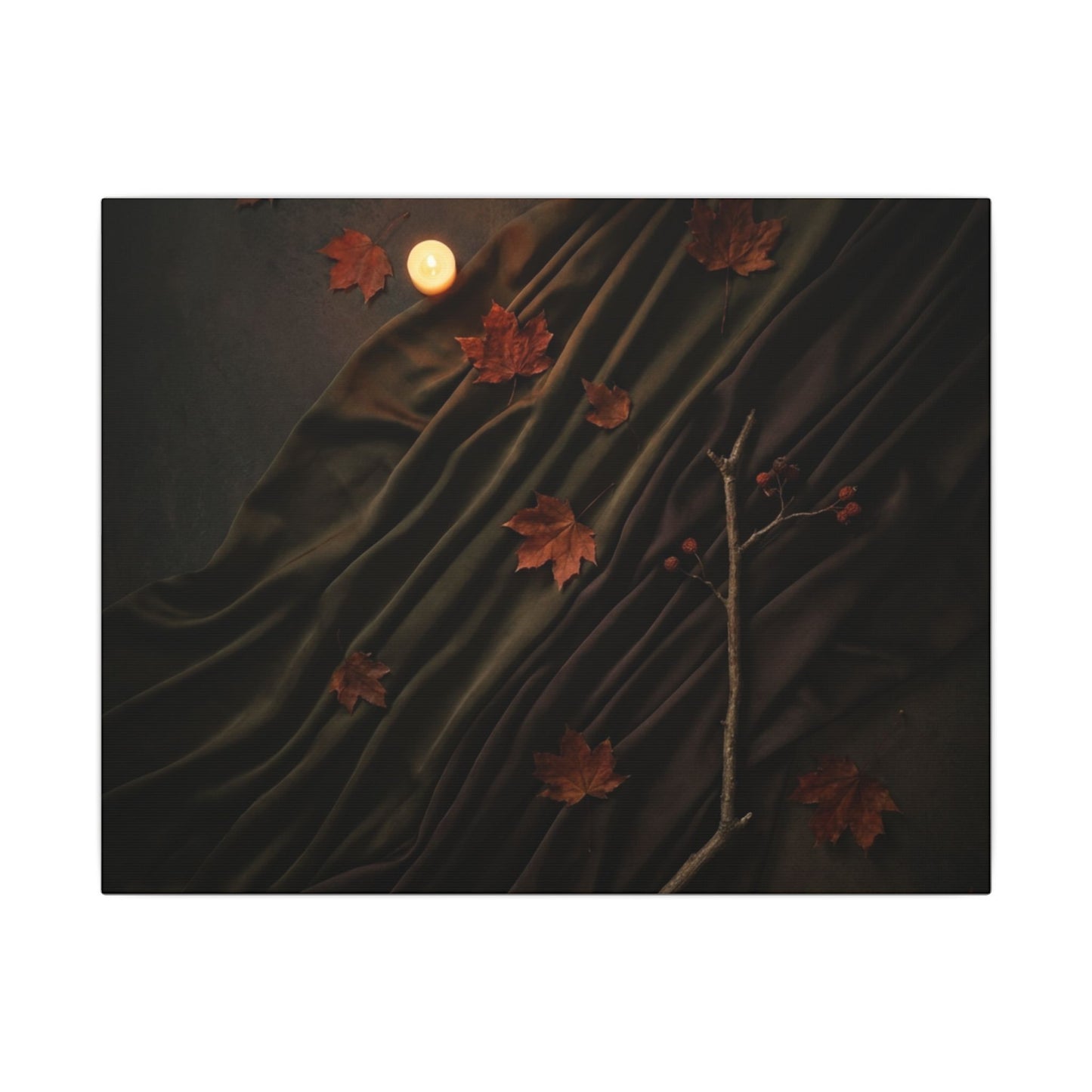 Autumn Silk Drape Moody Minimal Canvas Art | Moody Decor