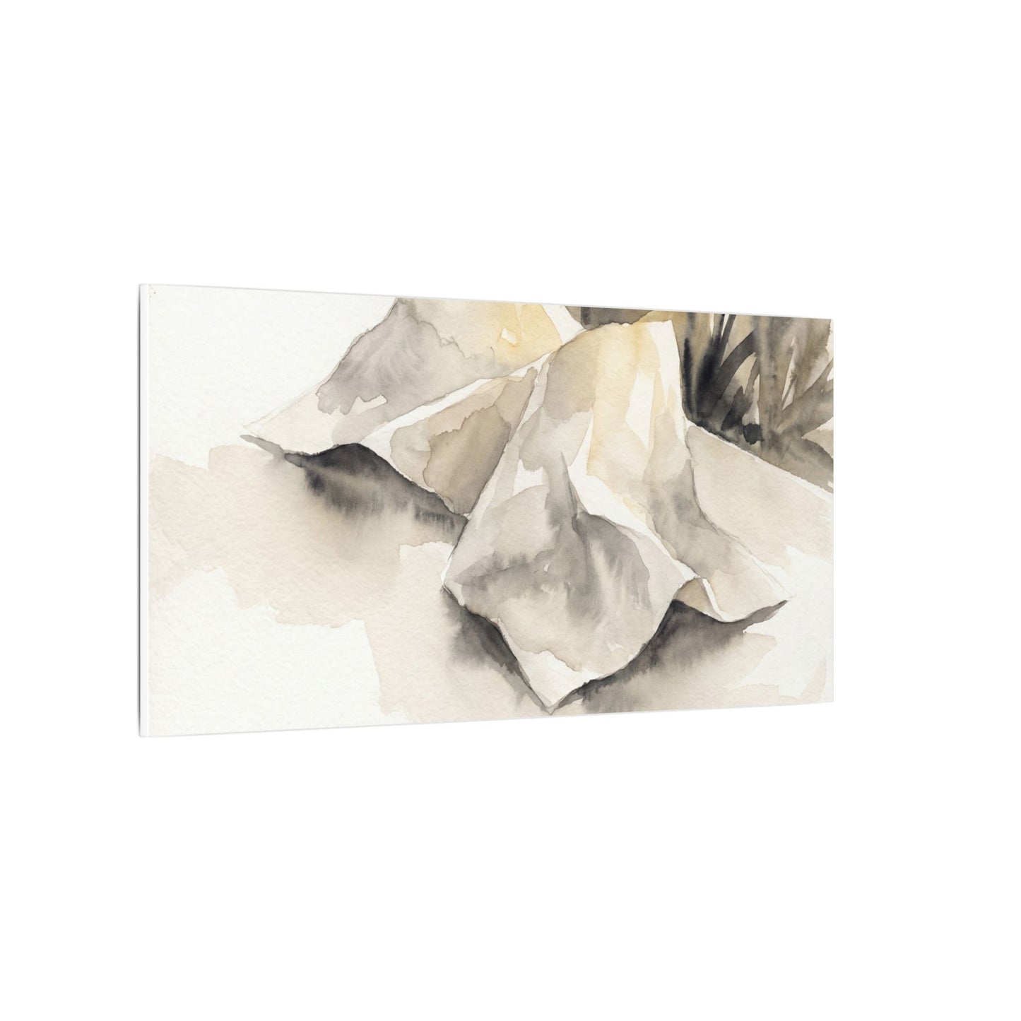 Paper Fold Watercolor Canvas Art | Warm Japandi Art