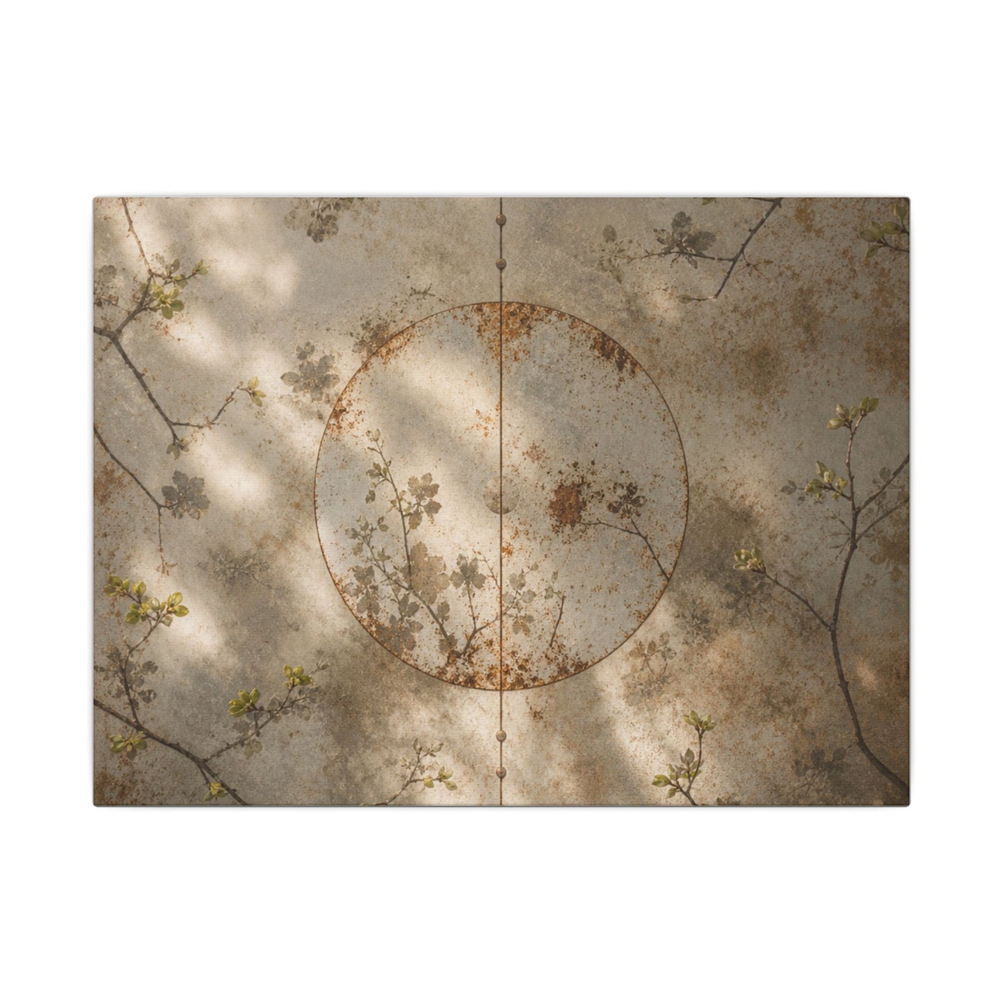 Japandi Rust Patina in Dappled | Japanese Pattern Canvas Art
